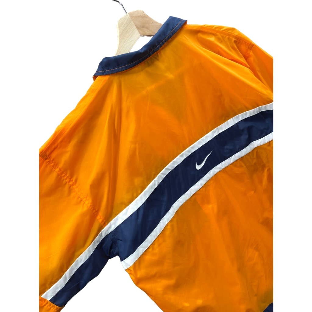 Vintage 1990's Nike Neon Orange/Navy Lightweight Windbreaker