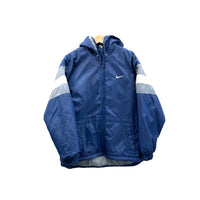 Vintage 1990's Nike Navy Quilt Lined Embroidered Swoosh Puffer Jacket
