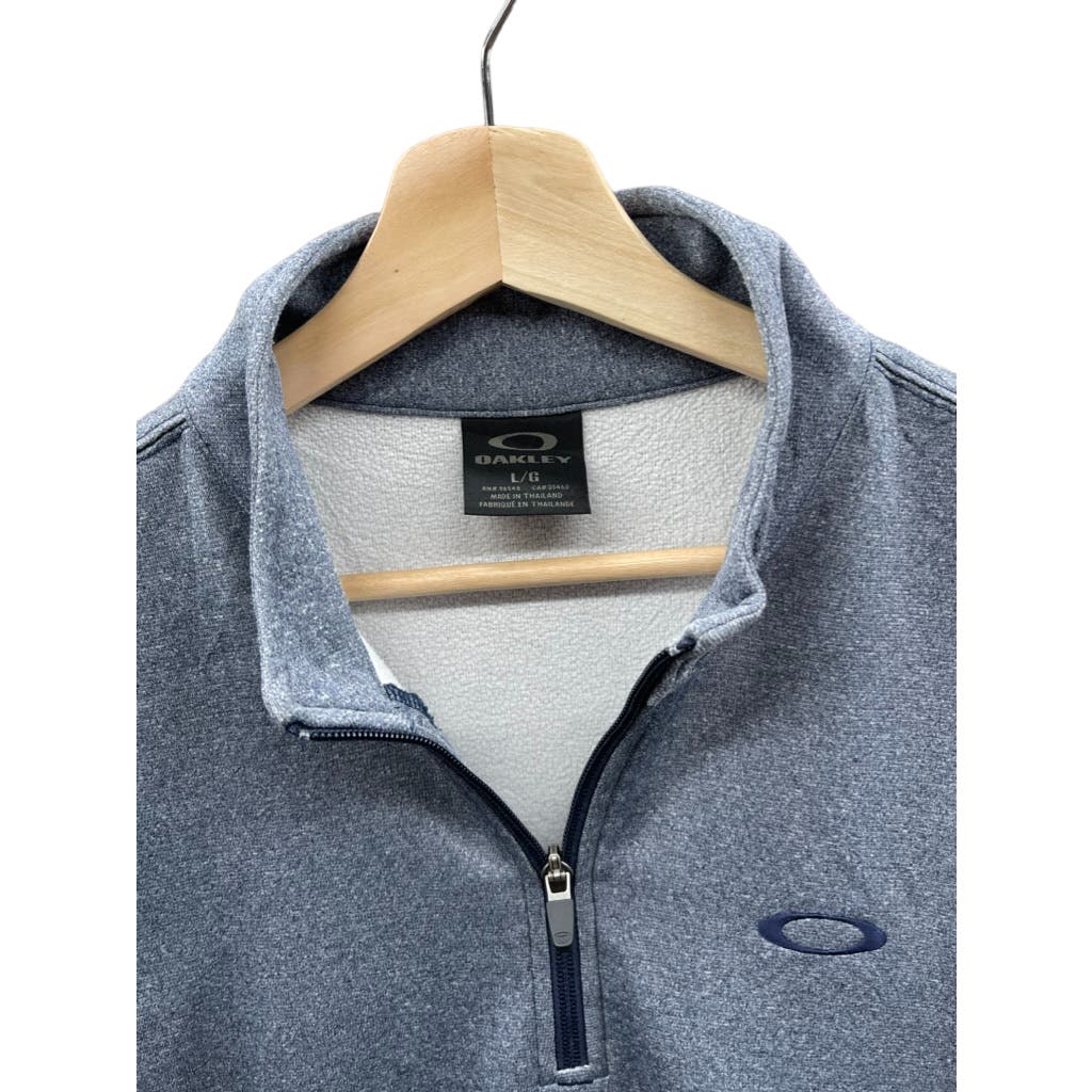 Oakley Men's Blue Embroidered Logo 1/4 Zip Fleece Pullover