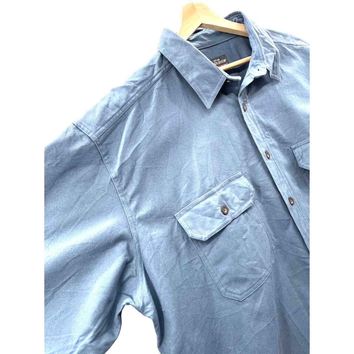 Vintage Woolrich Men's Slate Blue Chamois Button Up L/S Shirt