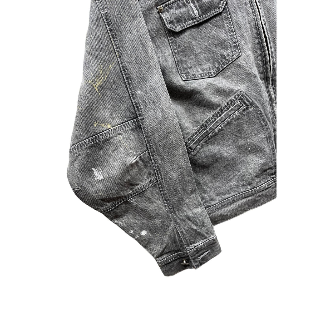 Vintage Rocawear Distressed Washed Grey Denim Workwear Jacket