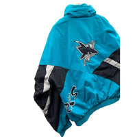 Vintage 1990's San Jose Sharks NHL Quilted Hooded Jacket