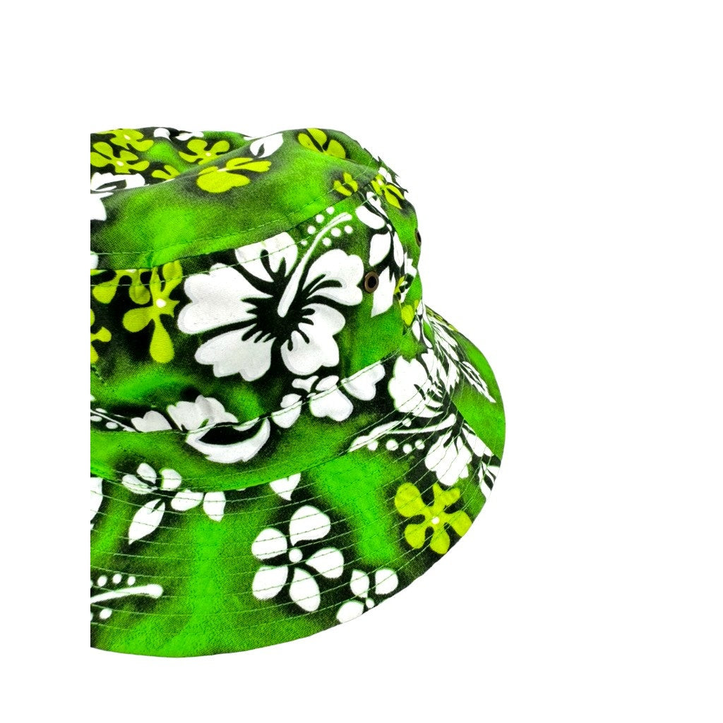 Vintage Pucker Hawaiian Floral Print Bucket Hat