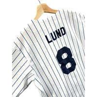 Vintage Team MLB Majestic USA Davenport Lund #8 Pinstripe Baseball Jersey