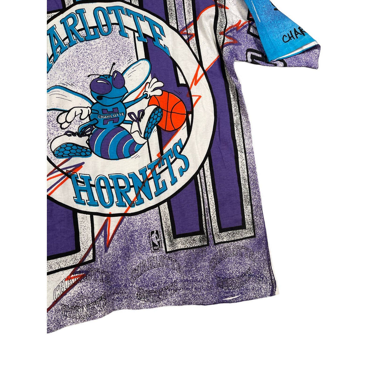 Vintage 1990's Charlotte Hornets All Over Print T-Shirt