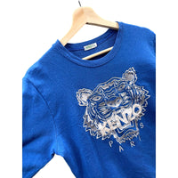 Kenzo Paris Blue/White Embroidered Tiger Sweatshirt