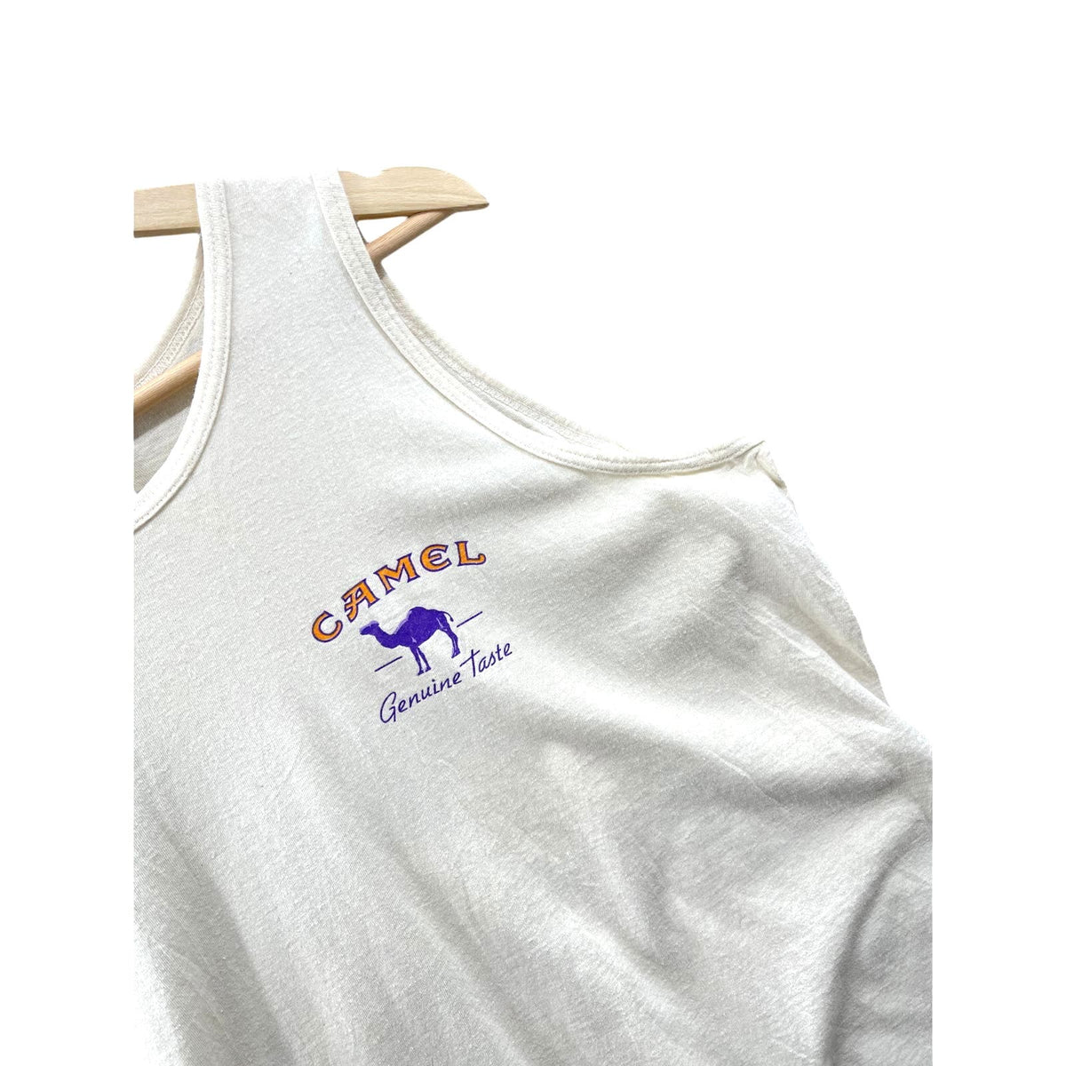 Vintage 1995 Camel Genuine Taste Cream Graphic Tank Top