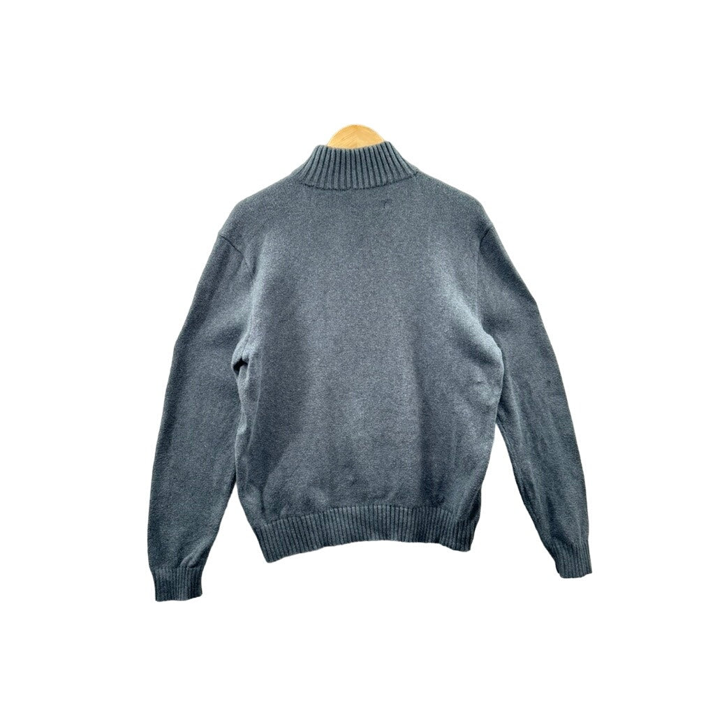 Vintage Ralph Lauren Men's Dark Gray 1/4 Zip Pullover Sweater