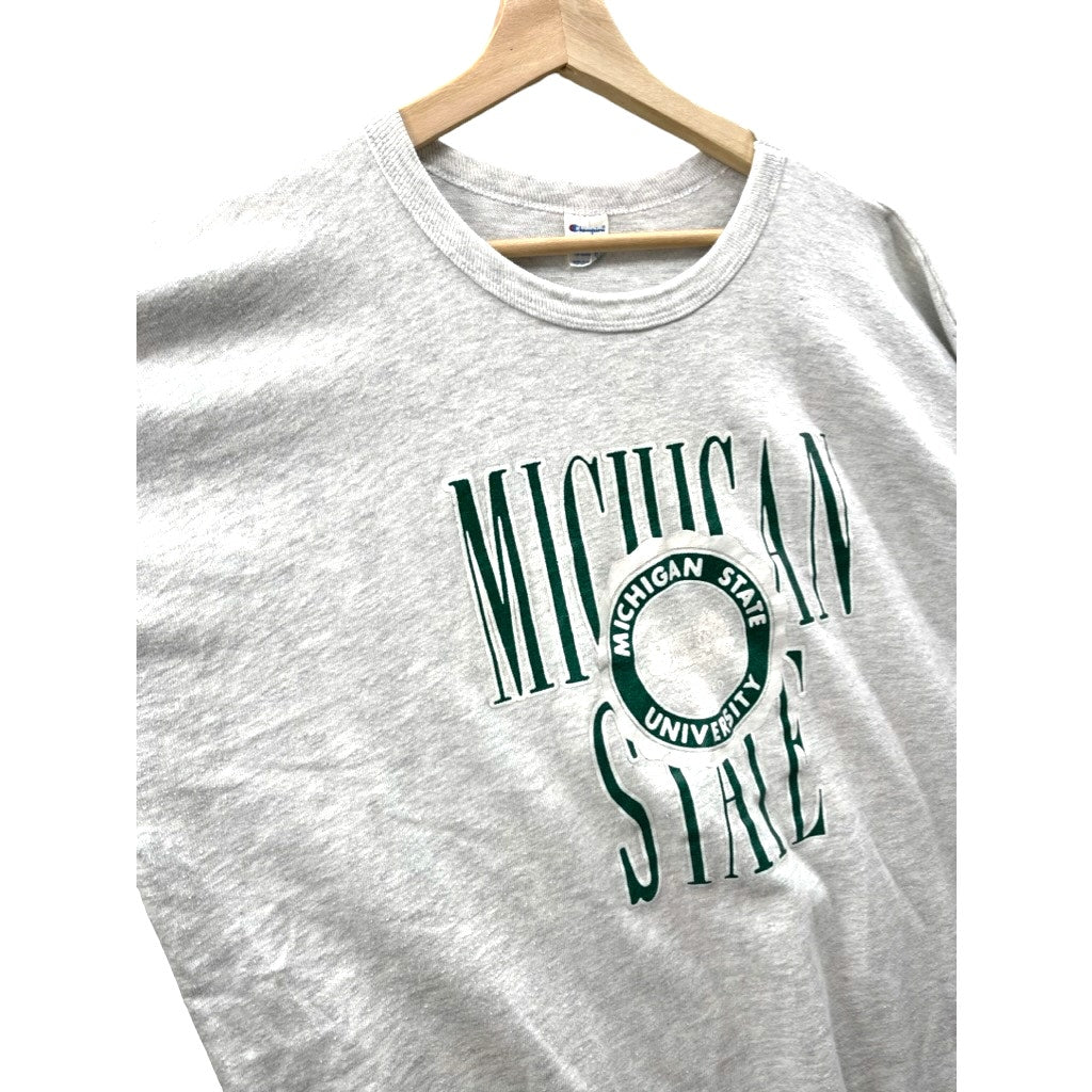 Vintage 1990's Michigan State University Champion College Logo T-Shirt