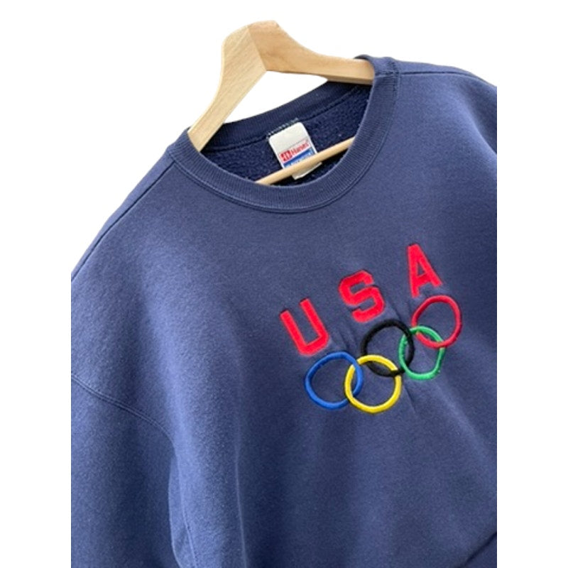 Vintage 1990's Hanes Heavy USA Olympics Embroidered Crewneck