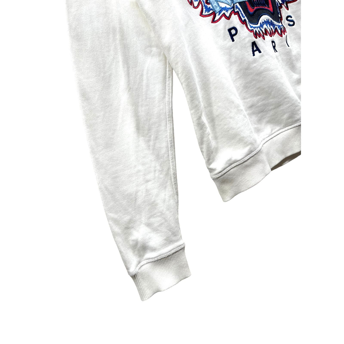 Kenzo Paris White Multicolor Embroidered Tiger Sweatshirt