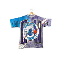 Vintage 1990's Charlotte Hornets NBA All Over Print T-Shirt