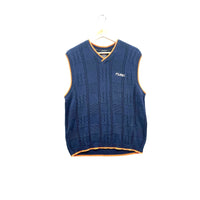 Vintage 1990's Fubu Sports Two-Tone Cable Knit Sweater Vest