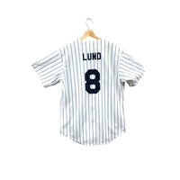 Vintage Team MLB Majestic USA Davenport Lund #8 Pinstripe Baseball Jersey