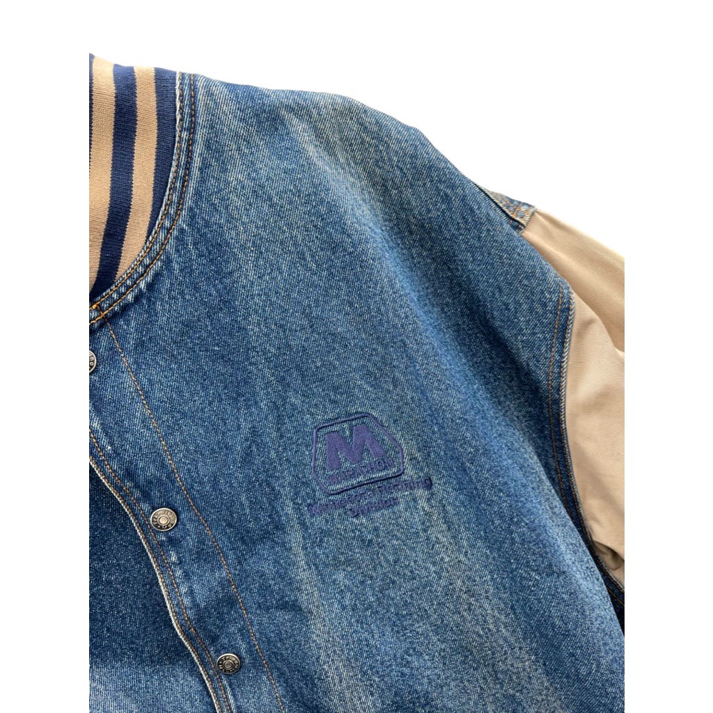 Vintage 1990's Tri-Mountain Marathon Two-Tone Denim Varsity Jacket