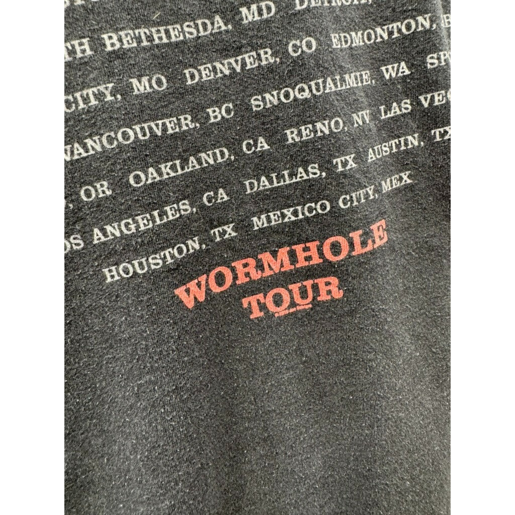 Vintage 2000's Joe Satriani Distressed Wormhole Tour Graphic Tee