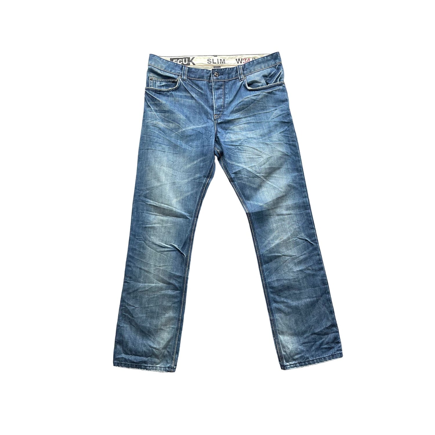 Vintage FCUK French Connection Men's Distressed Denim Jeans