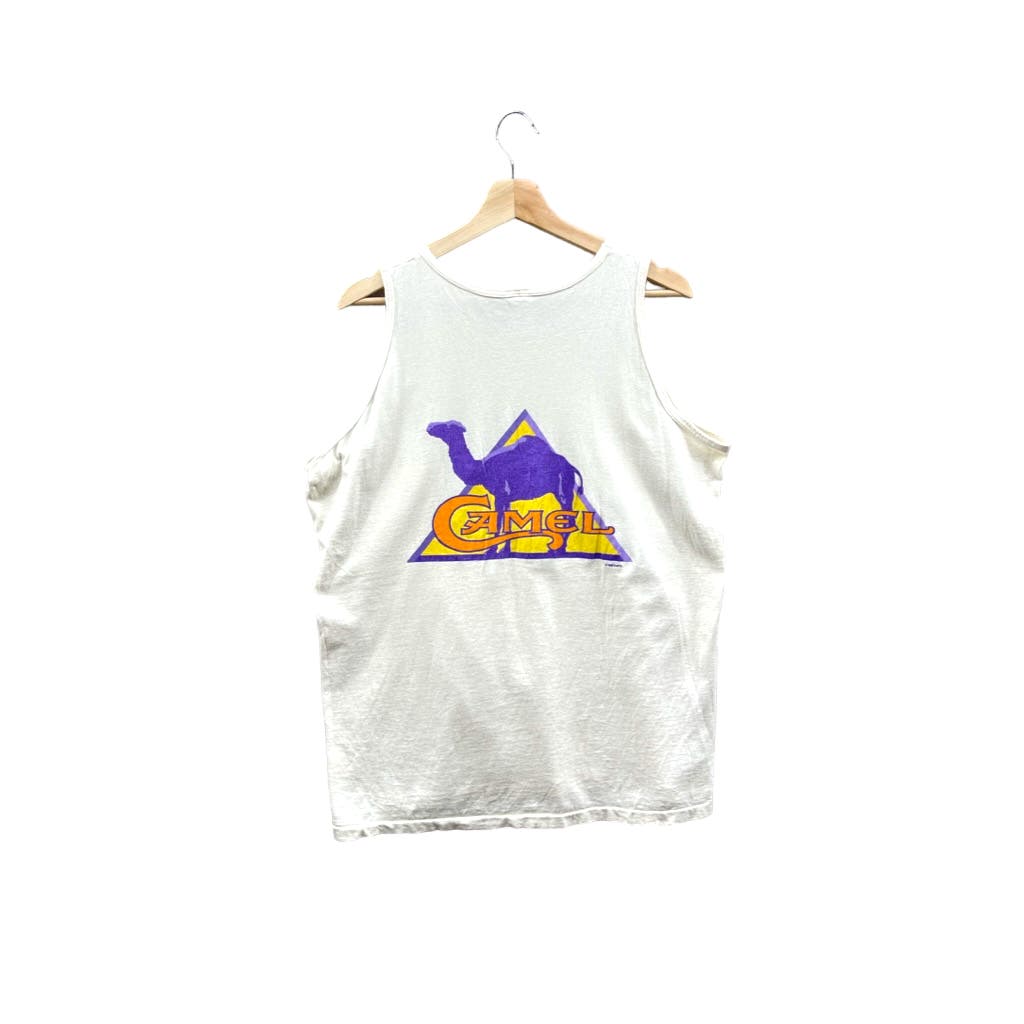 Vintage 1995 Camel Genuine Taste Cream Graphic Tank Top