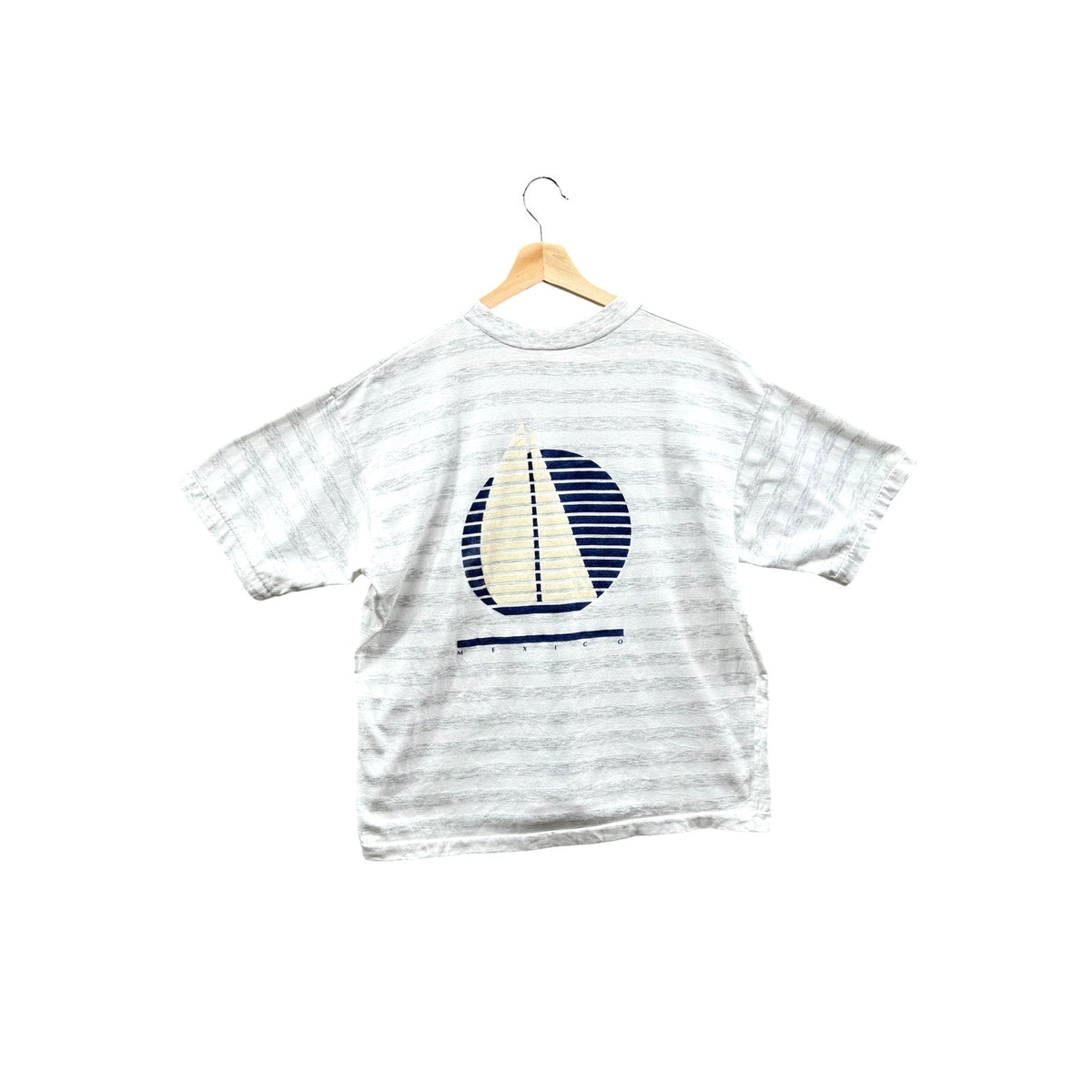 Vintage 1990s Puerto Vallarta Mexico Striped Graphic Tee