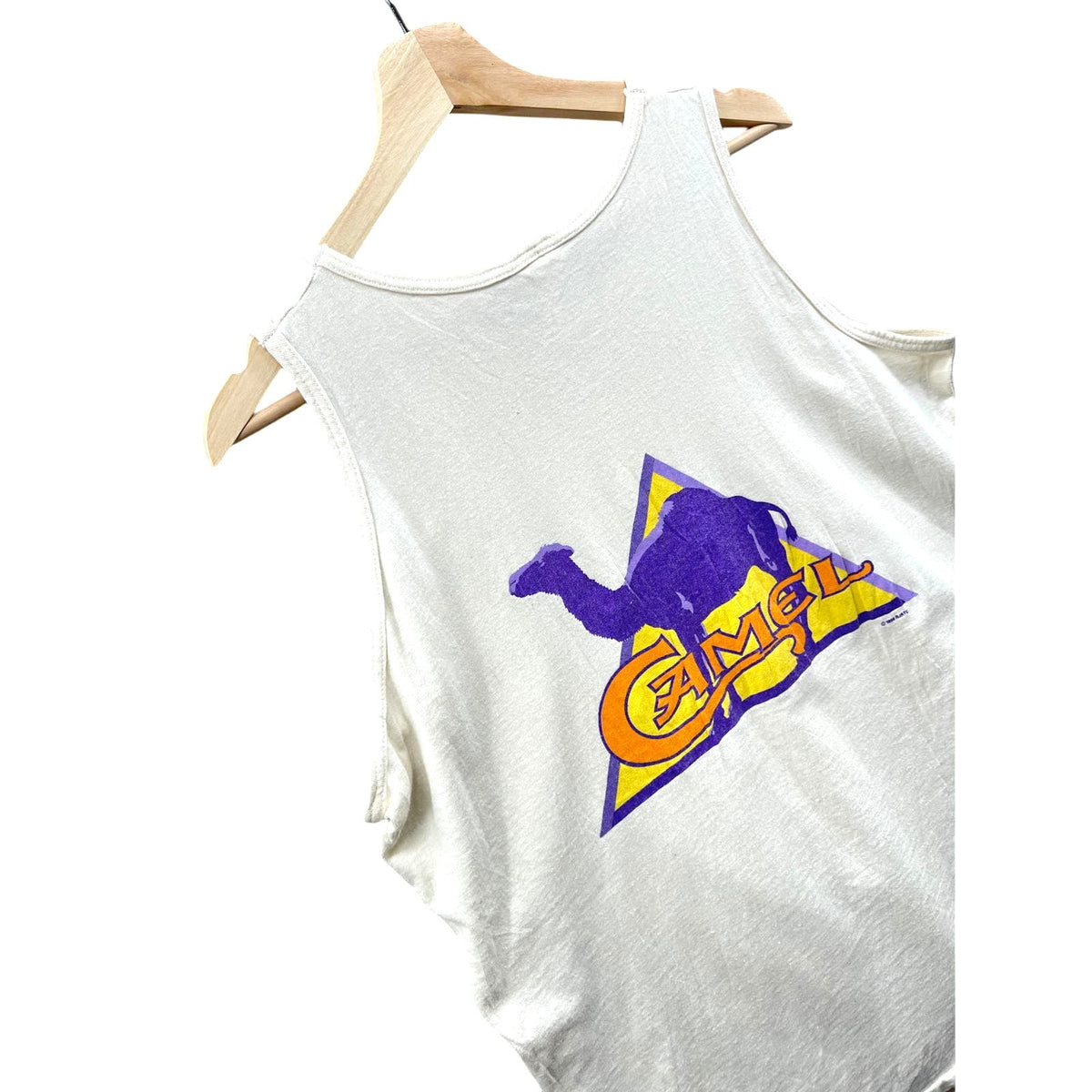 Vintage 1995 Camel Genuine Taste Cream Graphic Tank Top