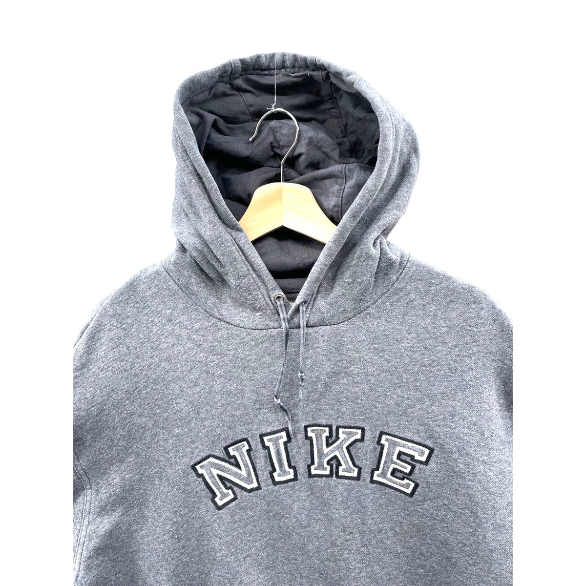 Vintage 2000's Nike Embroidered Spellout Grey Hoodie