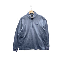 Oakley Men's Blue Embroidered Logo 1/4 Zip Fleece Pullover