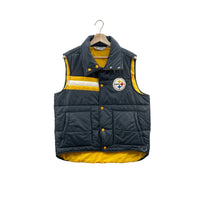 Vintage 1980's NFL Stahl-Urban Pittsburgh Steelers Two-Tone Puffer Vest