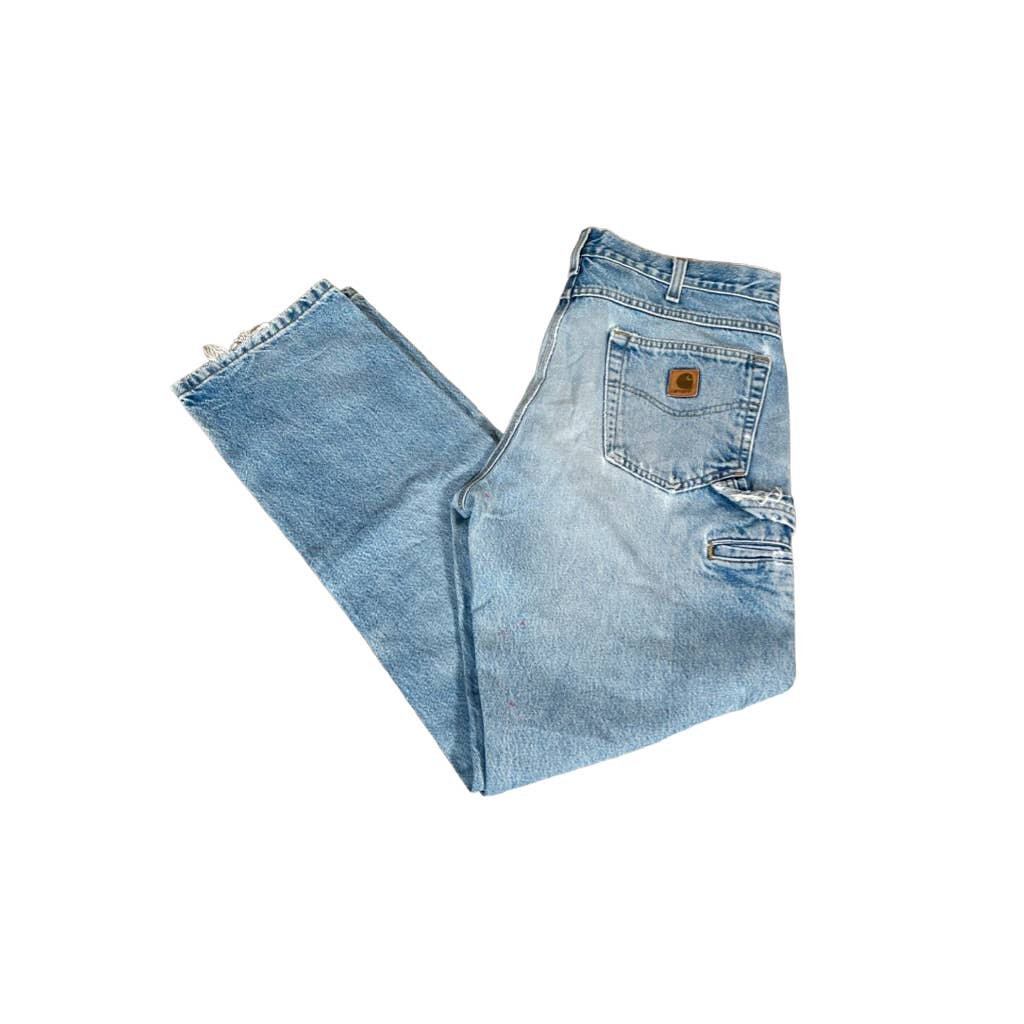 Vintage 1990's Carhartt Light Wash Denim Jeans 34x34