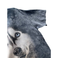 Vintage The Mountain Tie Dye Siberian Husky Animal Nature Graphic T-Shirt