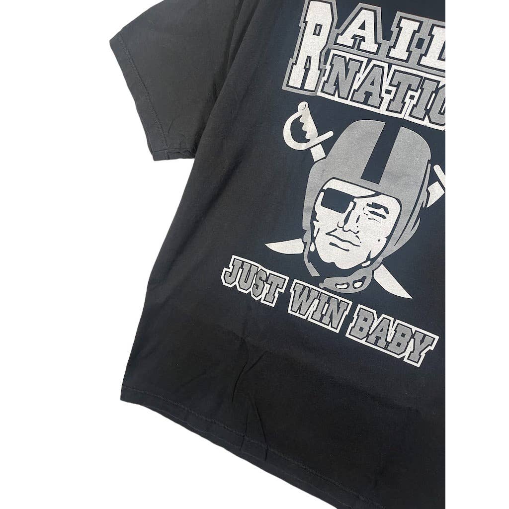 Vintage 2000's Oakland Raiders "Just Win Baby" Graphic T-Shirt