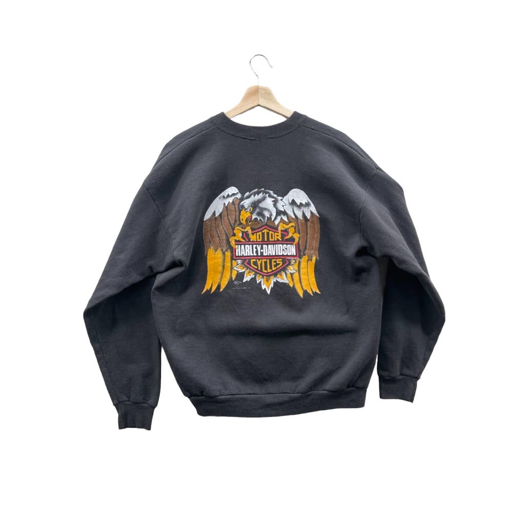 Vintage 1990's Harley-Davidson Distressed Eagle Graphic Crewneck