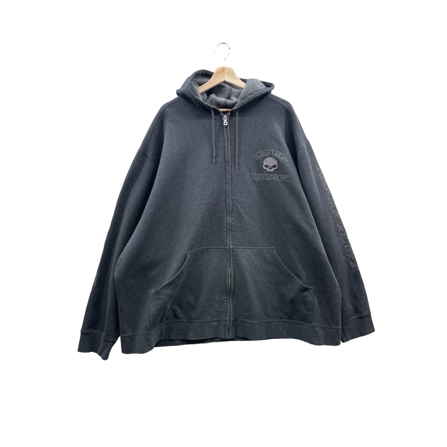 Vintage 2000's Harley-Davidson Skull Graphic Heavyweight Hoodie