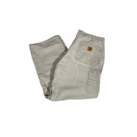 Vintage 2000's Carhartt Distressed Stone Grey Carpenter Pants