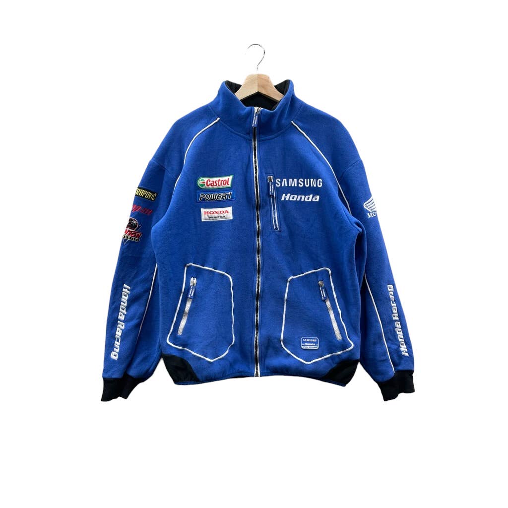 Vintage 1990's Honda Racing Zip Up Fleece Jacket