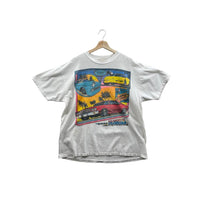Vintage 1995 Super Chevy Show Car Distressed Graphic Racing T-Shirt