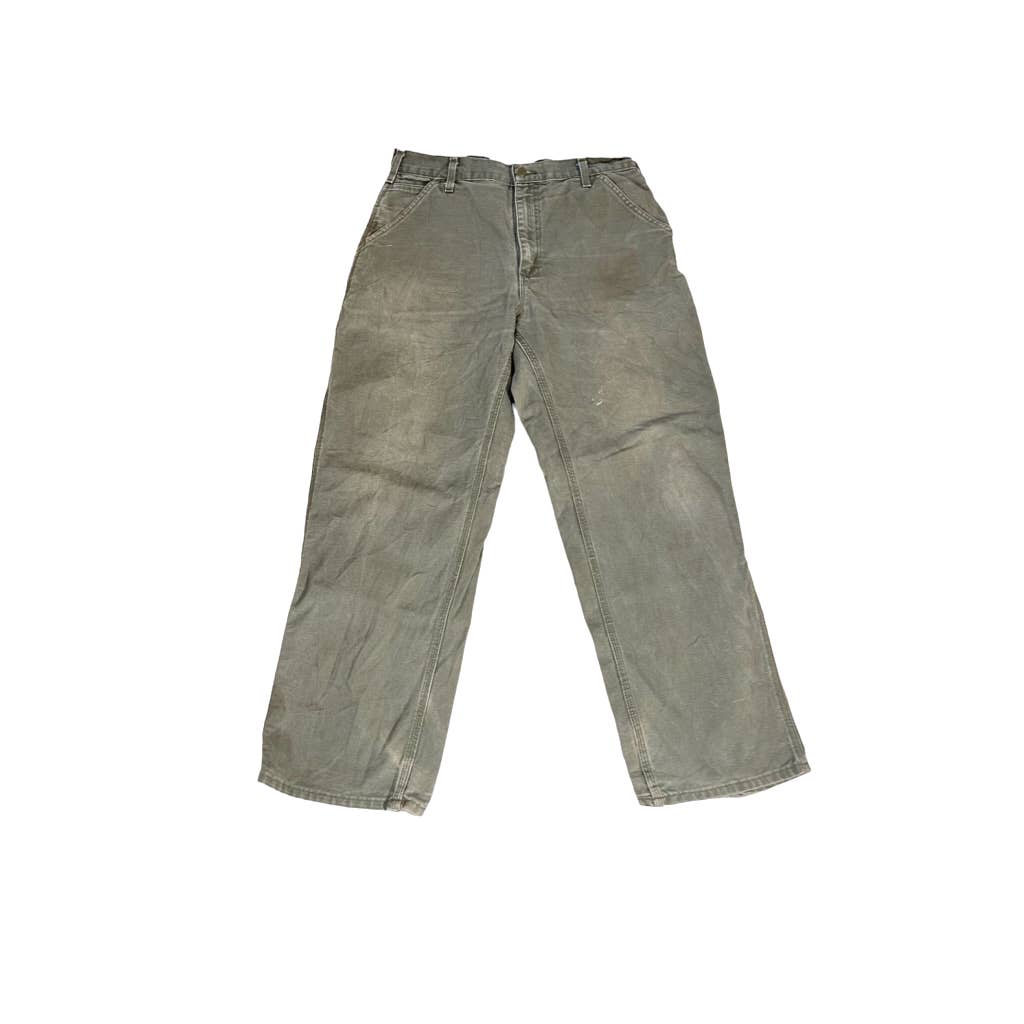 Vintage 1990's Carhartt Distressed Dark Olive Carpenter Pants