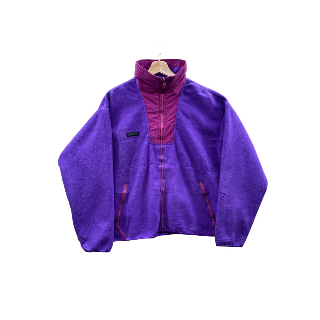 Vintage 1990's Columbia Sportswear Womens Two-Tone Full Zip Fleece Jacket