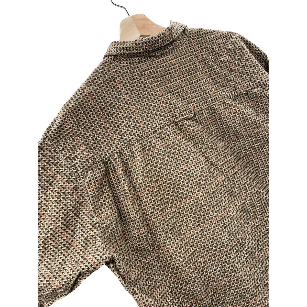 Vintage 1990's Oobe Brown Microcheck Corduroy Button Down Shirt