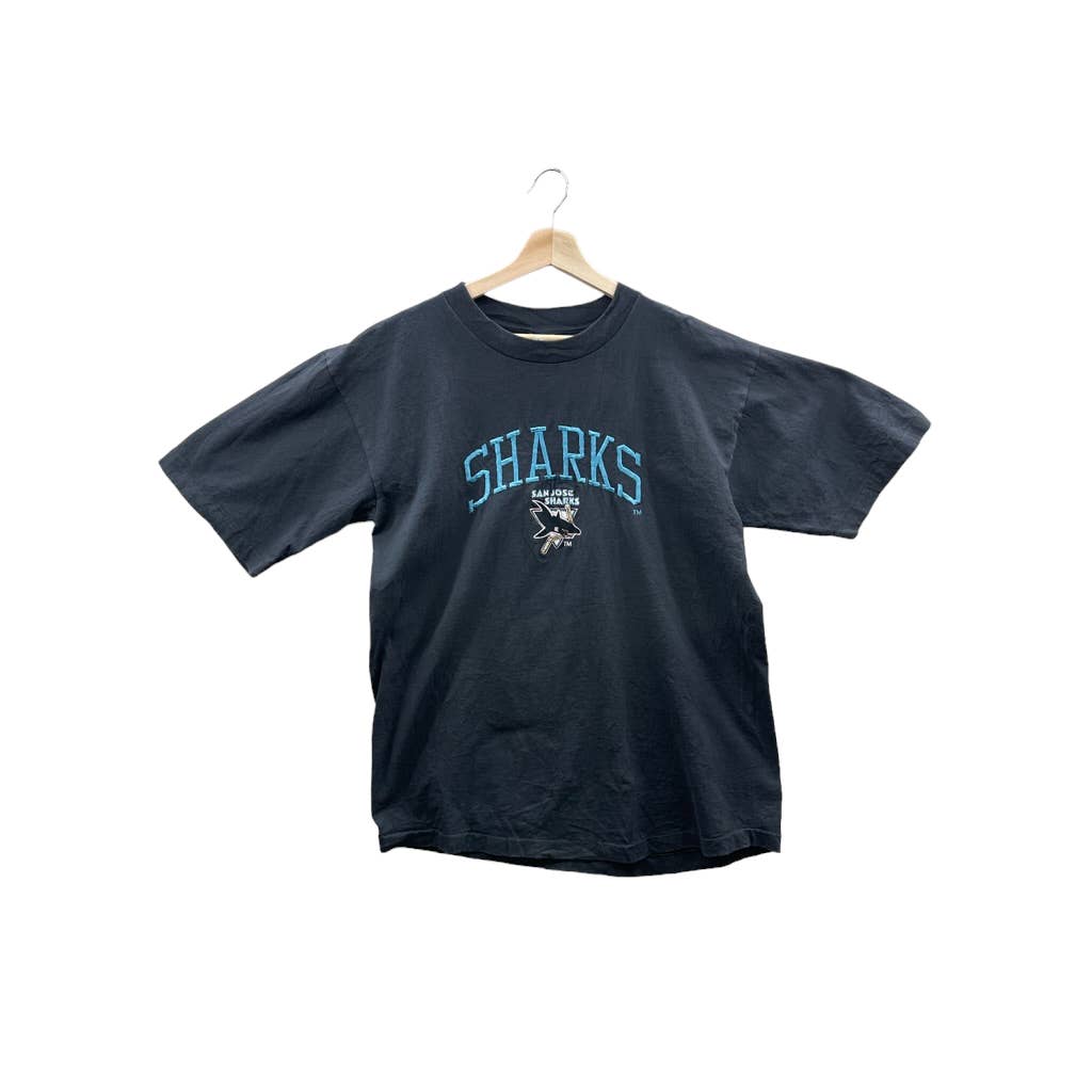 Vintage 1990's San Jose Sharks Team Logo Embroidered T-Shirt