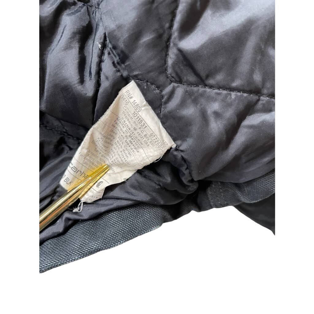 Vintage Carhartt Distressed Quilt Lined Black Workwear Jacket