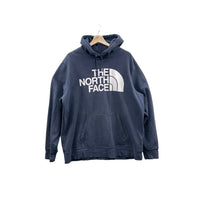 Vintage The North Face Men's Big Logo Essential Navy Hoodie