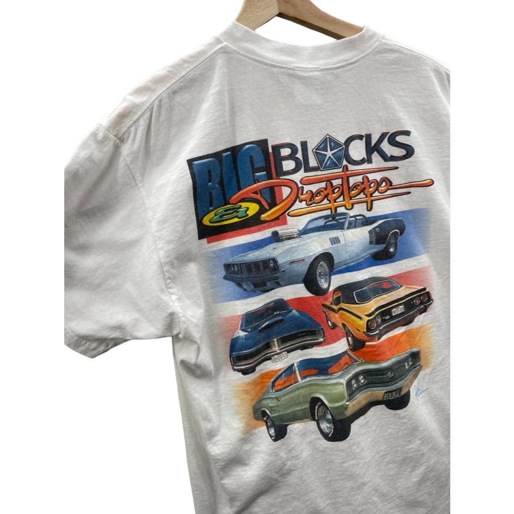 Vintage 2001 Red's House Big Blocks & Droptops American Classic Car T-Shirt