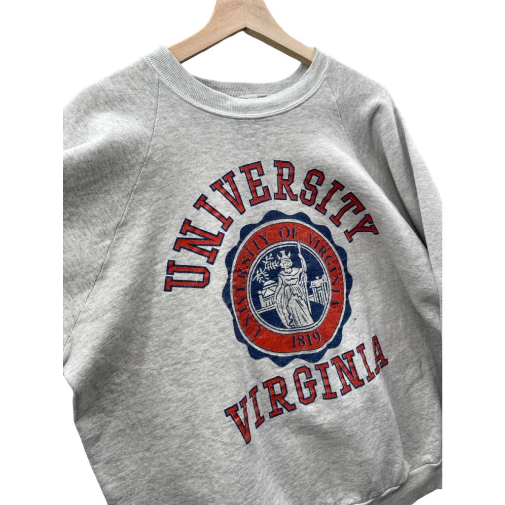 Vintage 1990's University of Virginia College Crest Logo Crewneck