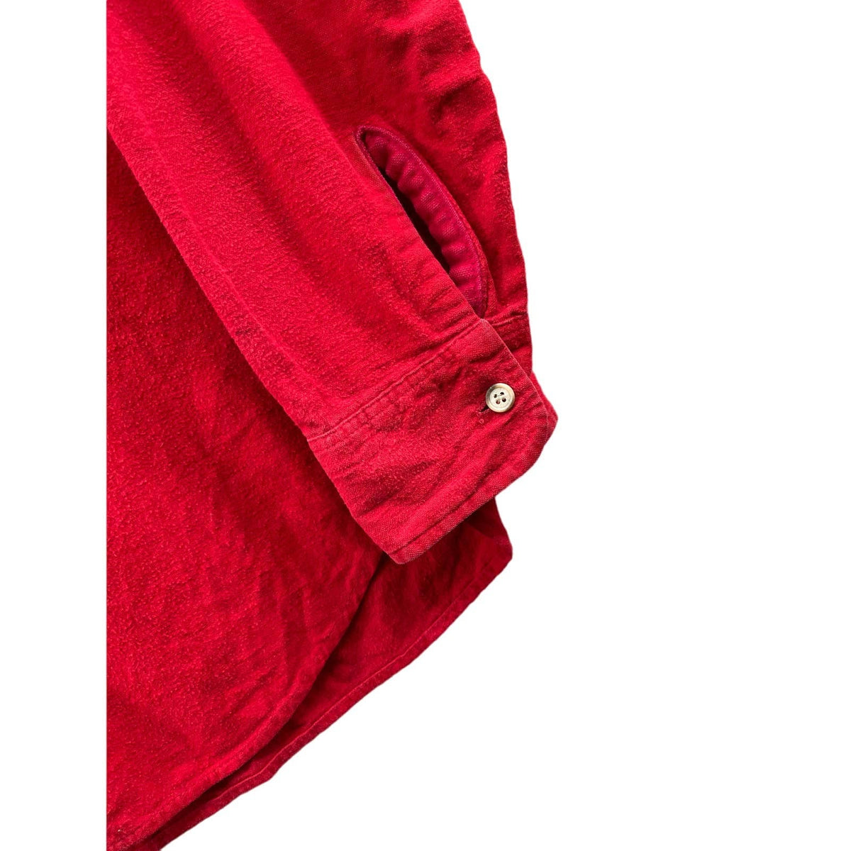 Vintage 1990's Woolrich Men's Red Chamois Button Up L/S Shirt