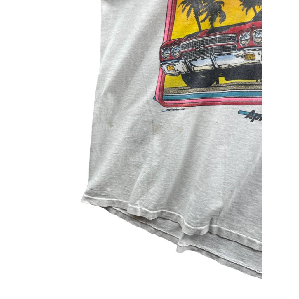 Vintage 1995 Super Chevy Show Car Distressed Graphic Racing T-Shirt