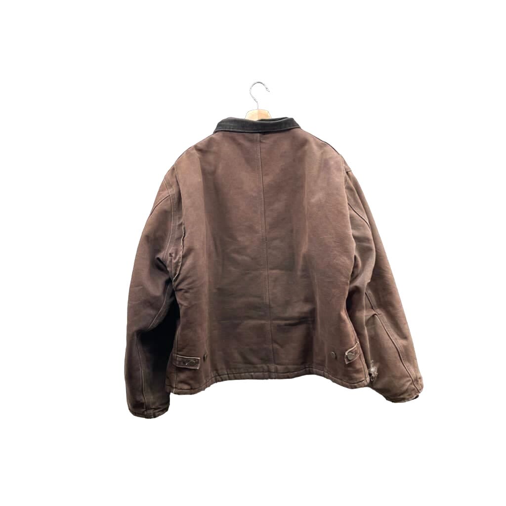 Vintage Carhartt Distressed Quilt Lined Dark Brown Workwear Jacket