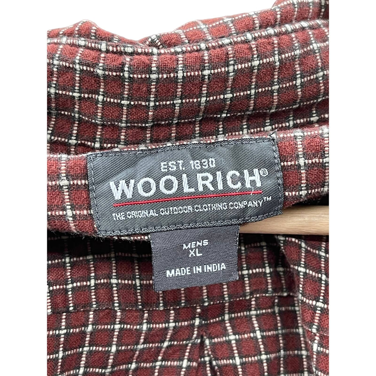 Vintage Woolrich Men's Red Micro Check Flannel Button Down L/S Shirt