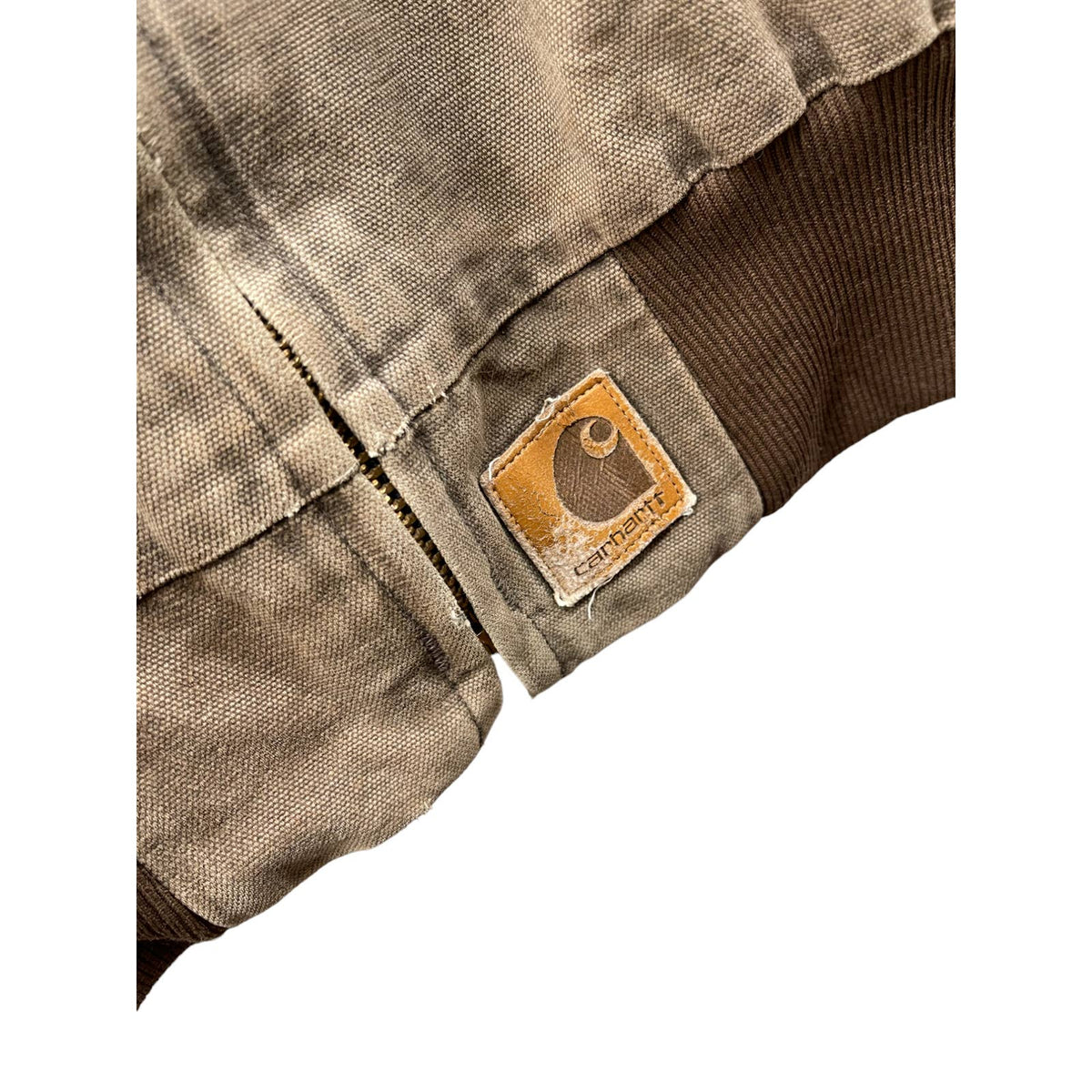 Vintage 1990's Carhartt Distressed Quilt Lined Workwear Zip Jacket