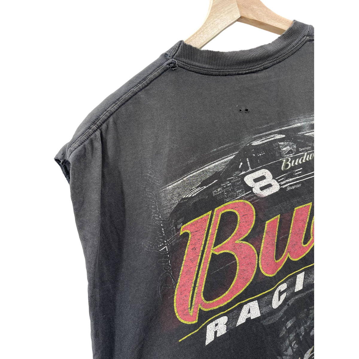 Vintage 2000's Distressed Budweiser Nascar Racing Cut Off T-Shirt