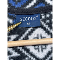 Vintage 1990's Secolo Winter Snowflake Pattern Full Zip Fleece Jacket